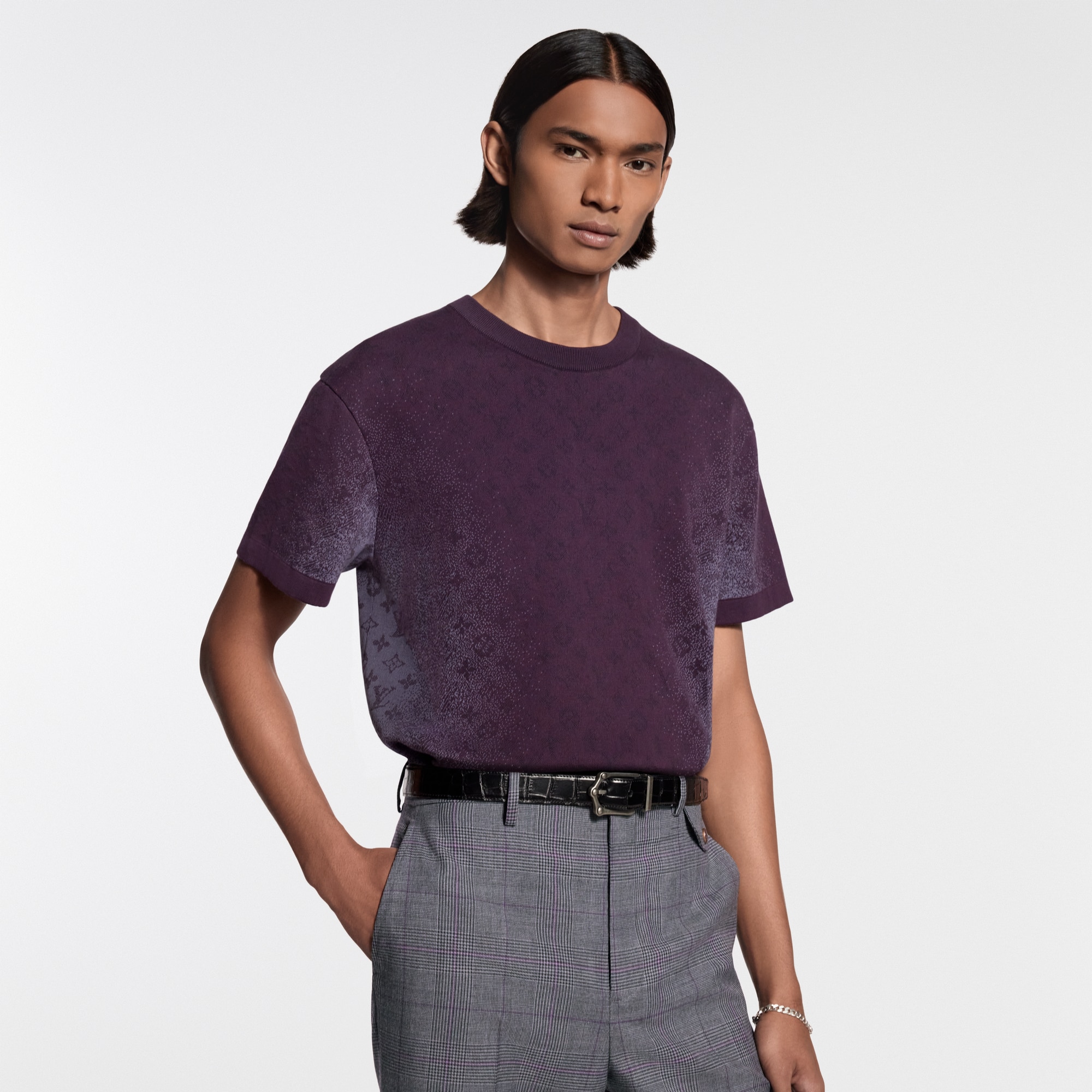 Monogram Jacquard Short-Sleeved Crewneck - Men - Ready-to-Wear